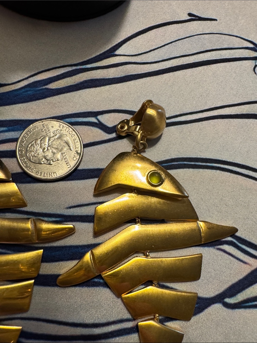 Anne Klein Gold-Tone Fish Drop Earrings - Picture 5 of 5
